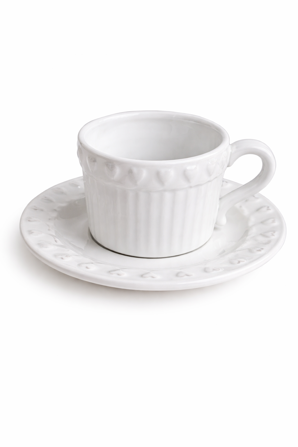 Heart Embossed Teapot & Teacup Set