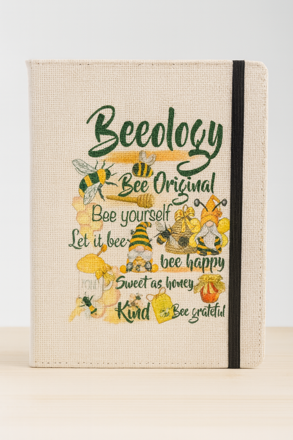Beeology Gonk Hardback Linen Notebook A5, stationary, reusable,