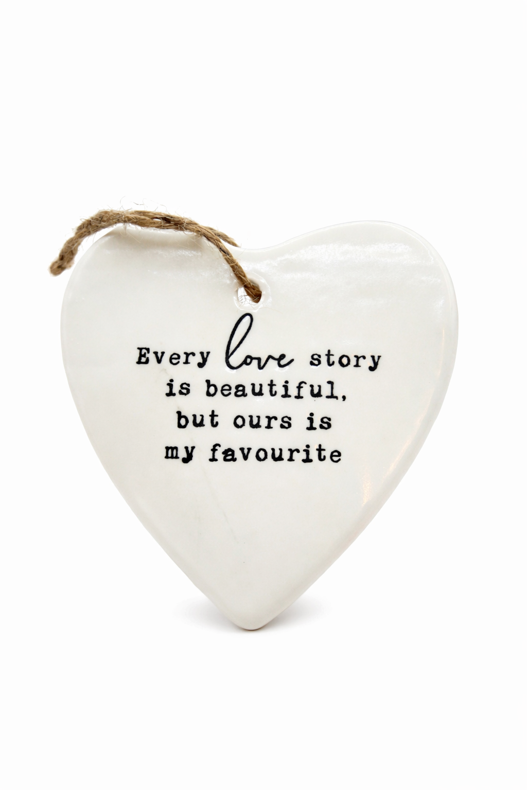 Every Love Story Ceramic Hanging Heart