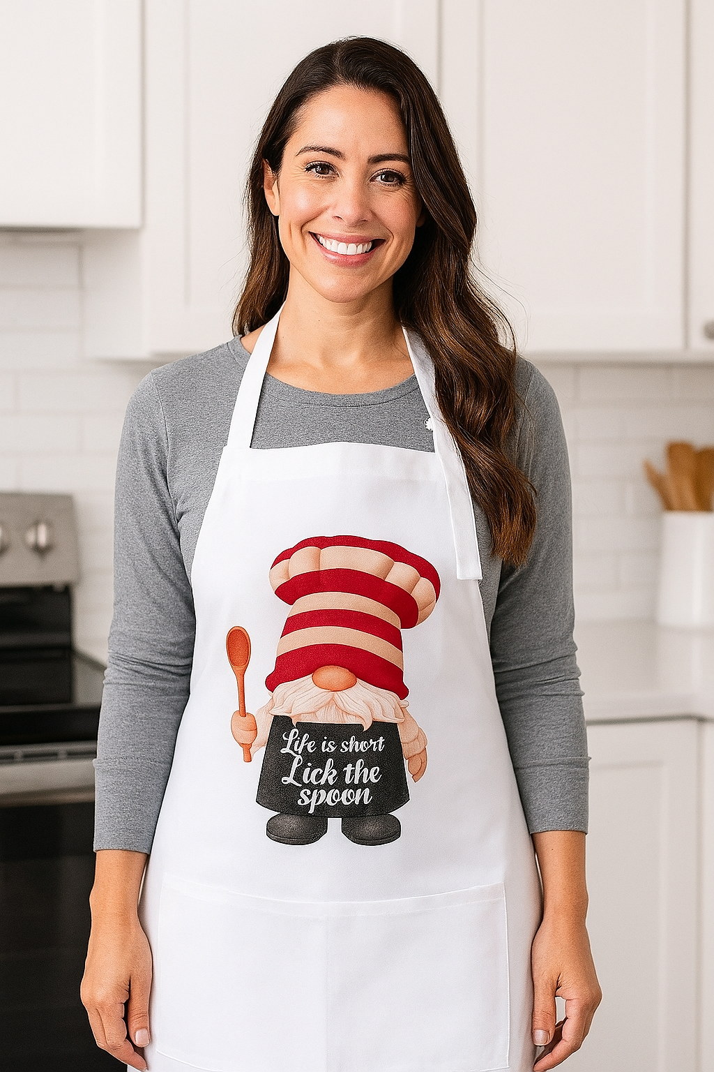 Polyester Lick the Spoon Gonk Adult Apron with Pocket
