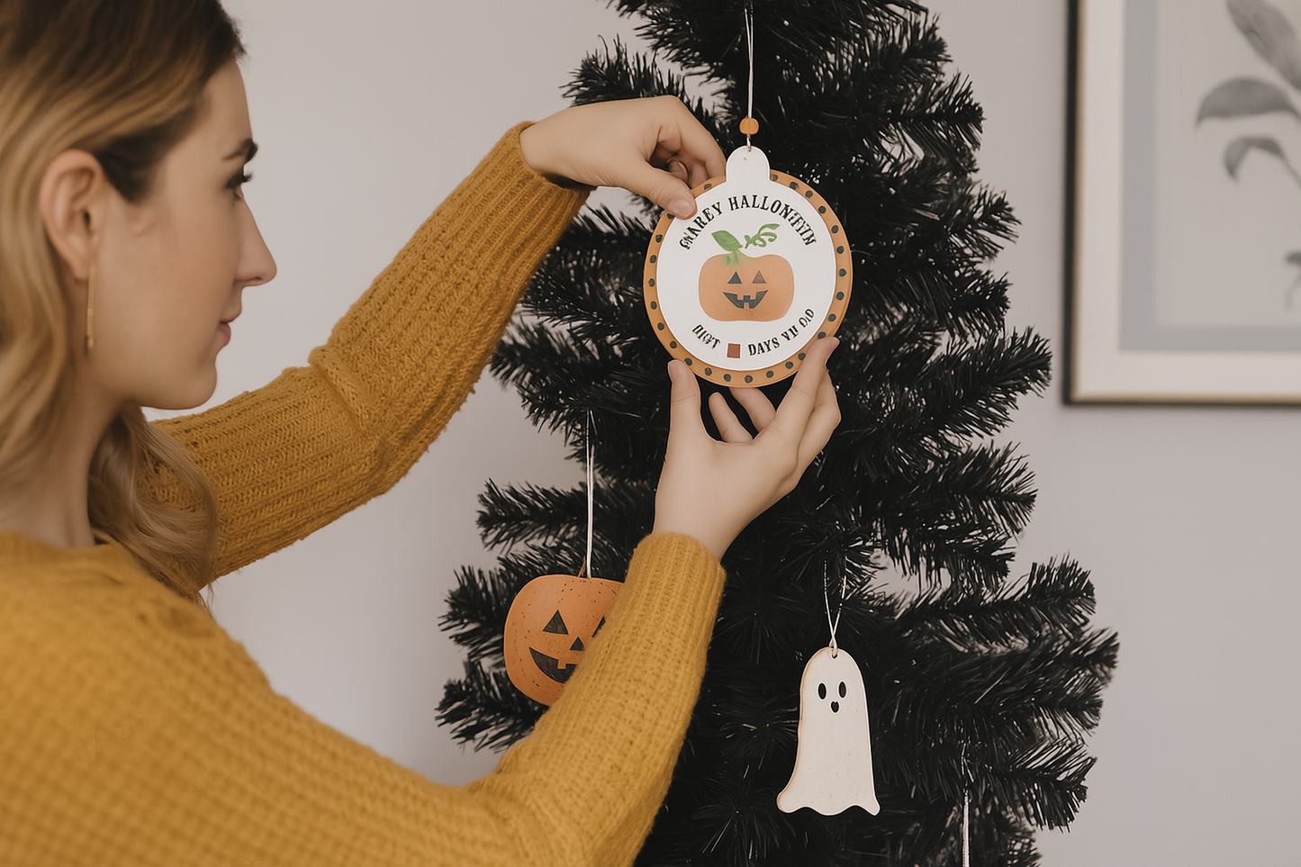 Mini Happy Halloween Countdown hanger 9x9.5x0.7cm