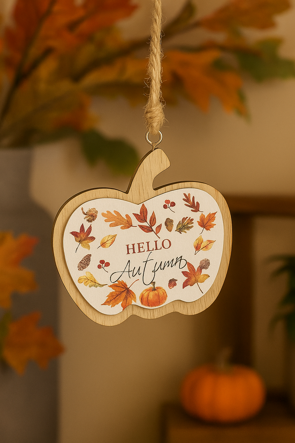 Hello Autumn Hanging Pumpkin 7.5cm