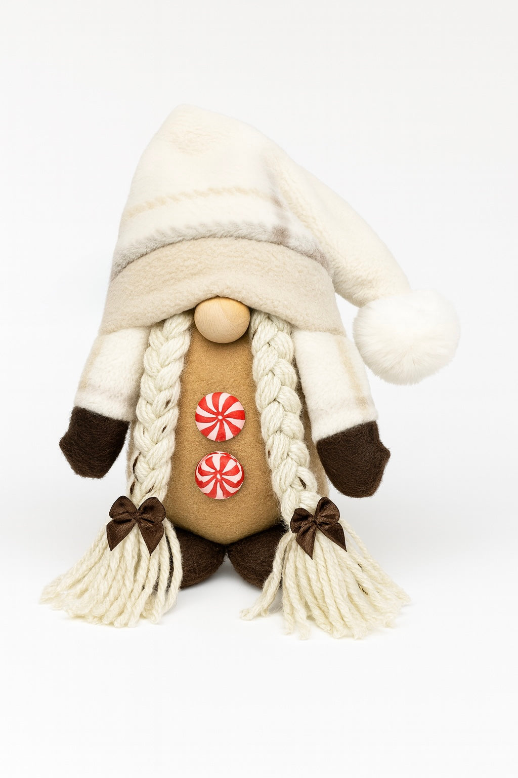 Handmade Candy Cane Super Soft Winter Gonk, Nordic Gnome, Swedish Tomte