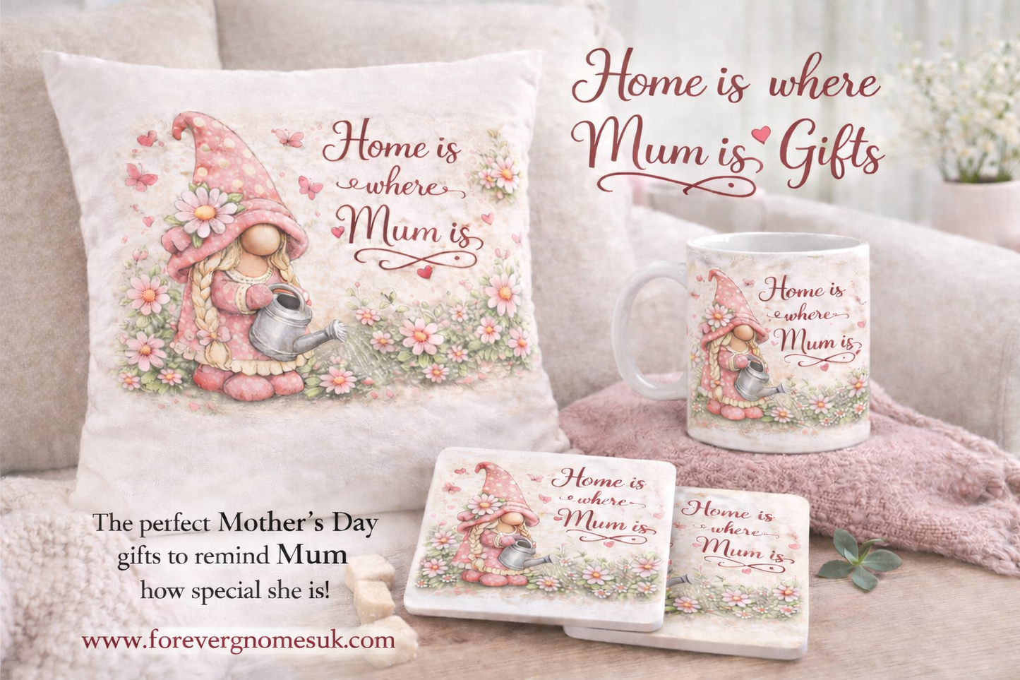 Home Is Where Mum Is” Soft Valour Mother’s Day Cushion