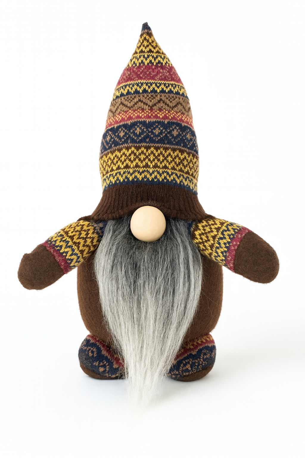 Handmade Winter Brown Nordic Gnome, Gonk, Swedish Tomte