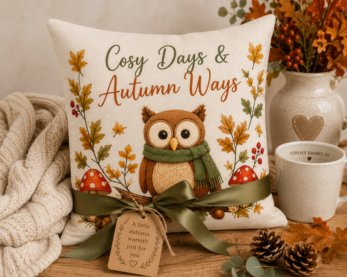 Cosy Days & Autumn Ways – Owl Cushion