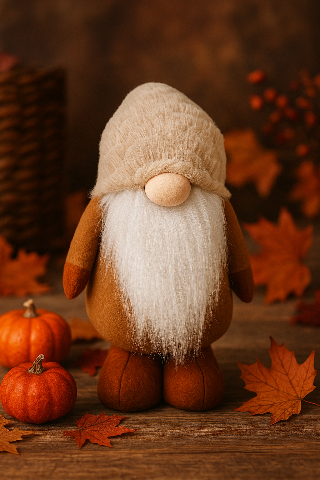 Beige and Cream Telescopic Gonks, Nordic, Gnomes, Swedish Tomte 49cm