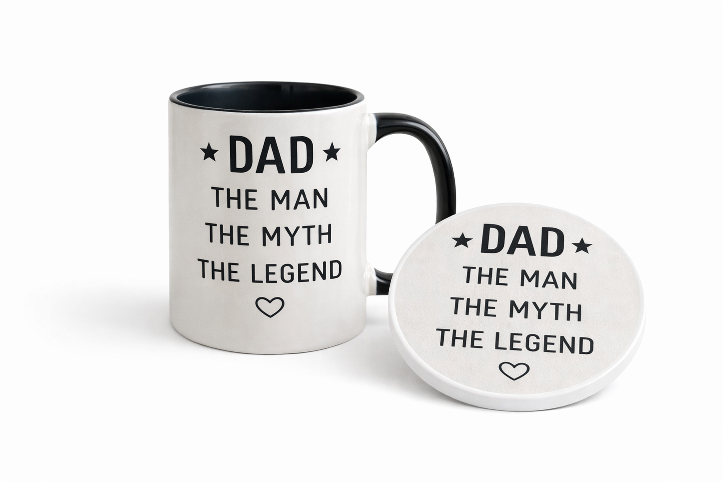 Dad Mug & Coaster Gift Set – The Man The Myth The Legend – Father’s Day Gift – Dad Birthday Gift – Handmade Gift for Dad