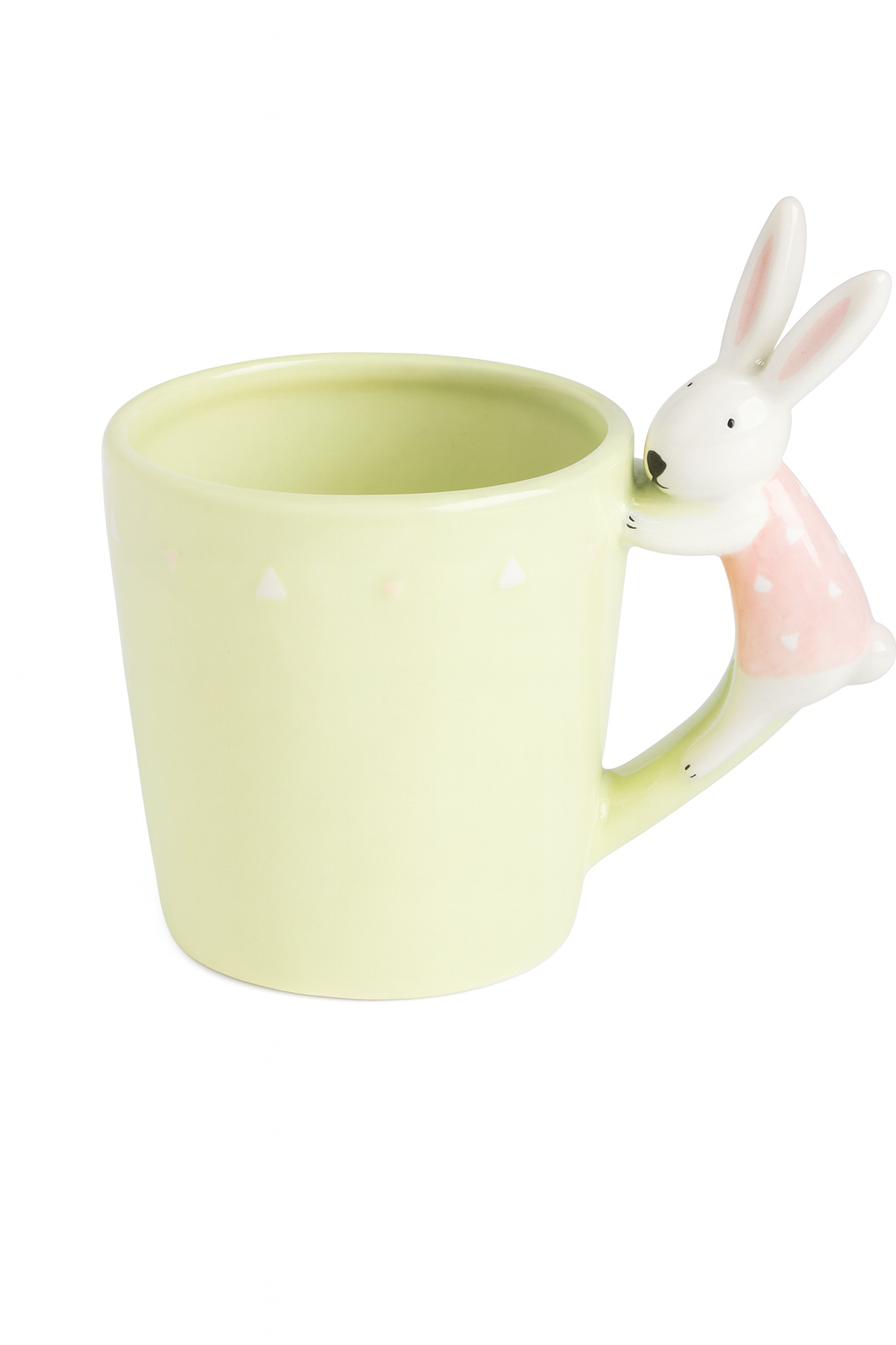 Green Ceramic Mug with Rabbit Handle, 13 x 15 x 9cm