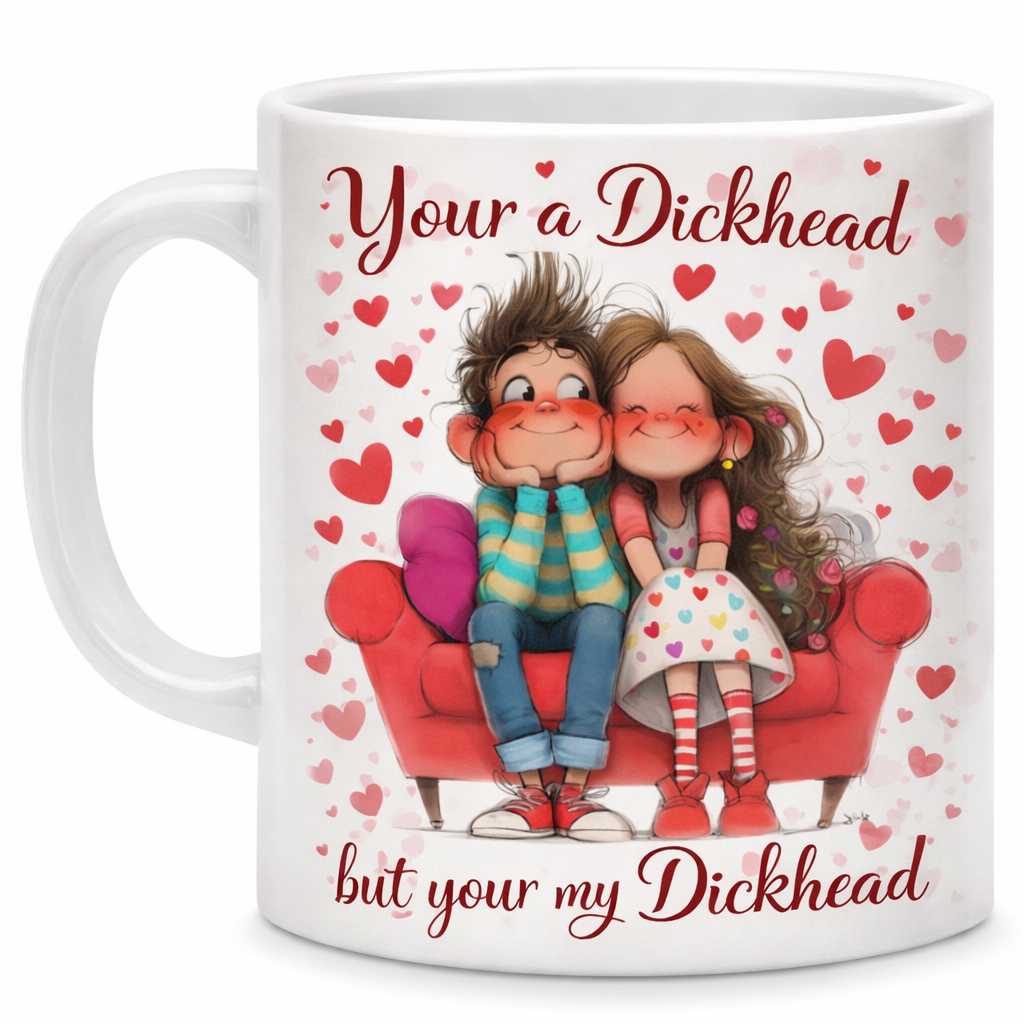Funny Valentine Mug – “You’re a Dickhead… But You’re My Dickhead”