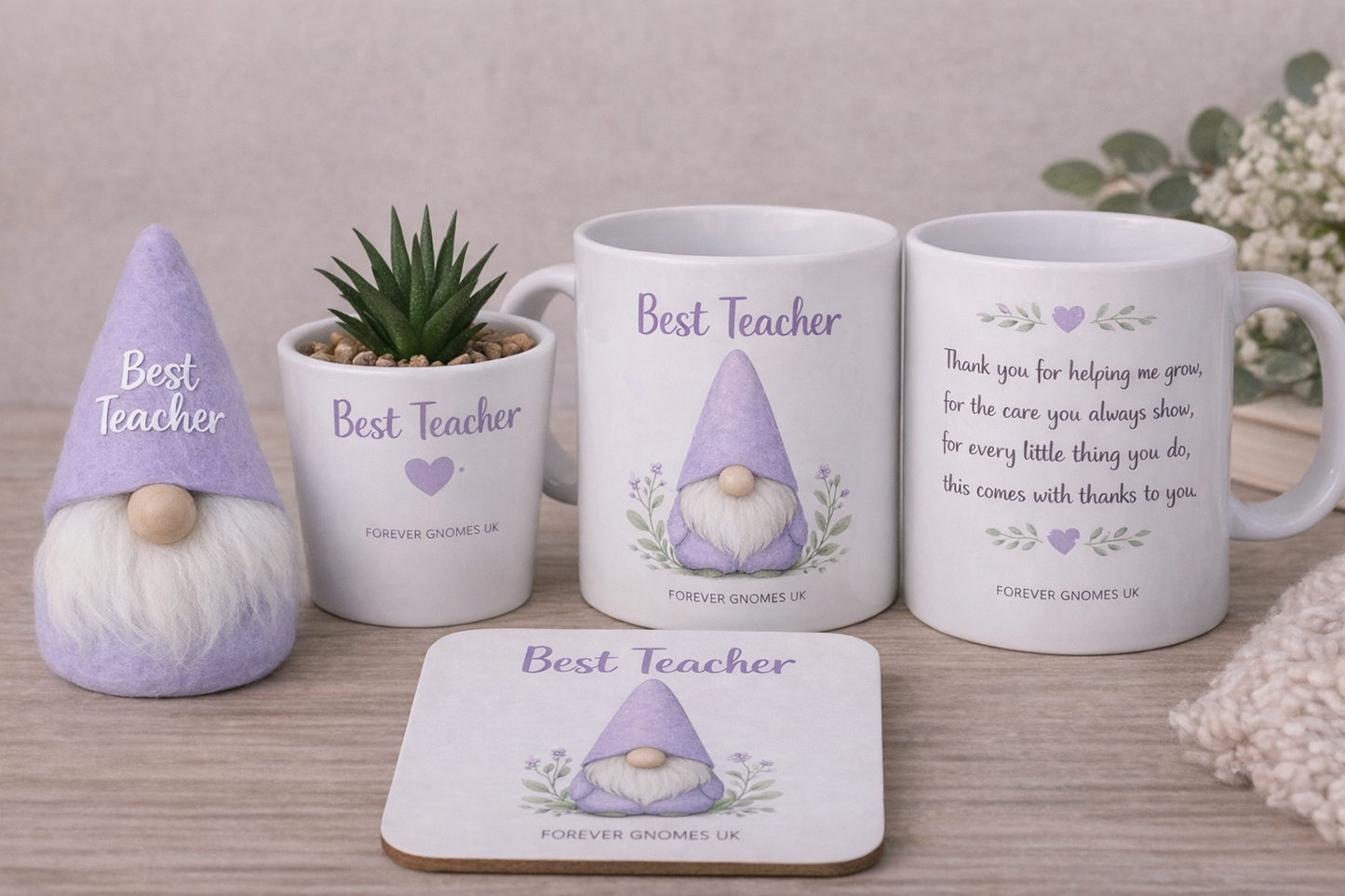 Best Teacher Ceramic Coaster β Forever Gnomes UK