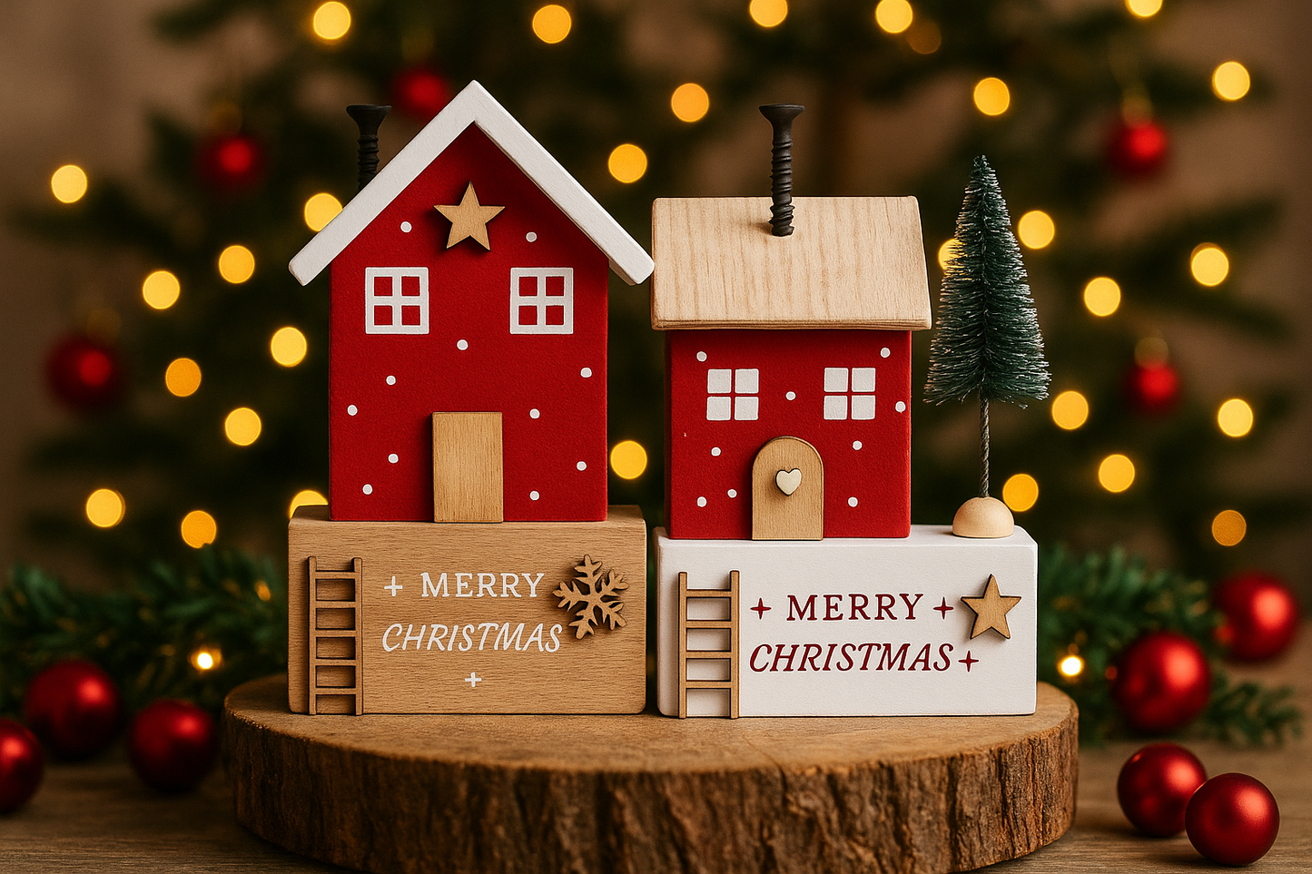 Merry Christmas Festive Mini House 10.5cm