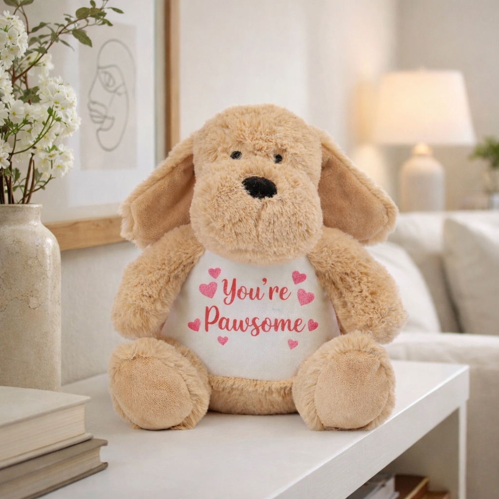 You’re Pawsome Plush Dog Soft Toy – Cute Gift with Heart Design