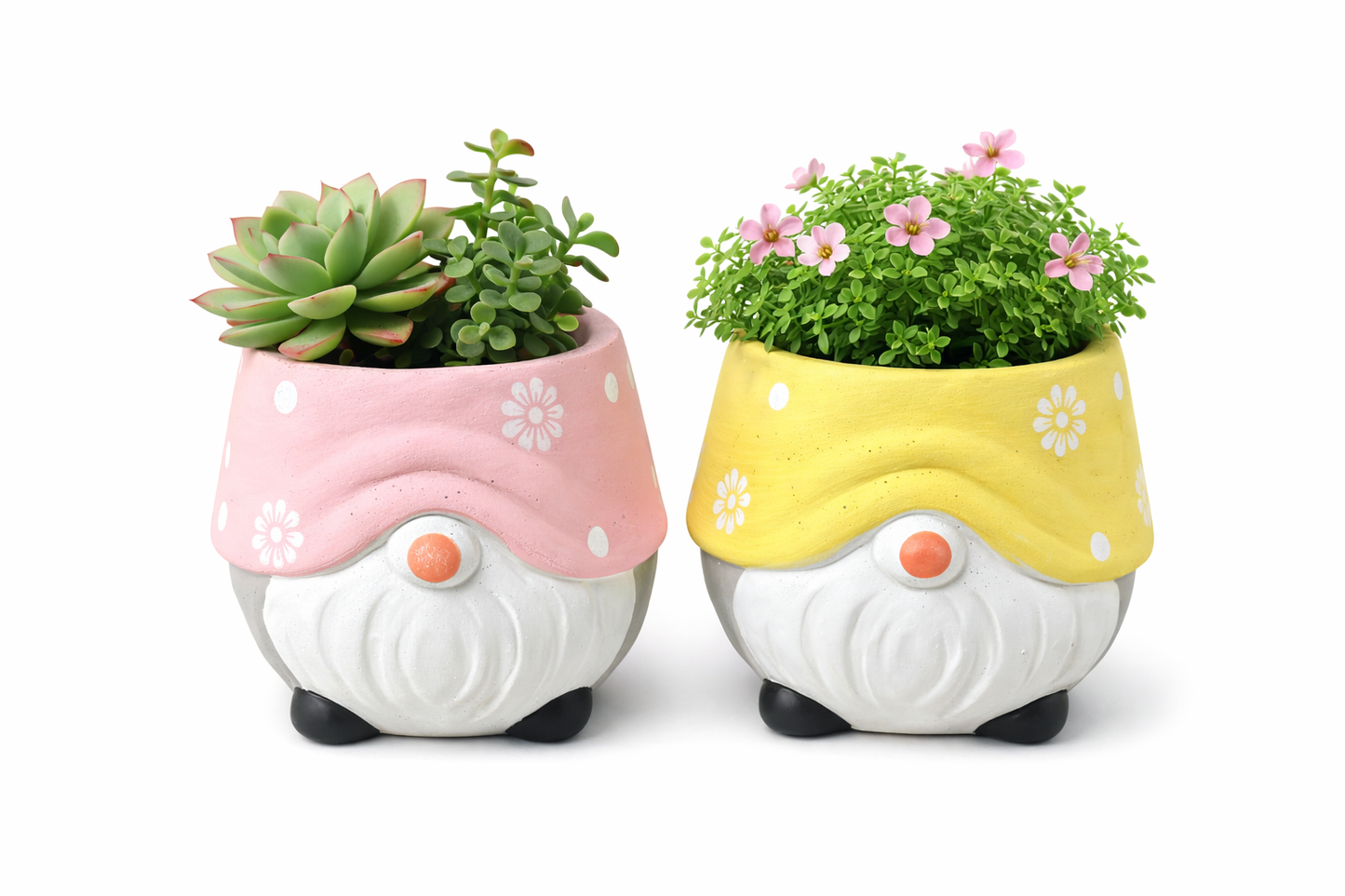 Gnome Ceramic Plant Pot – Pink or Yellow