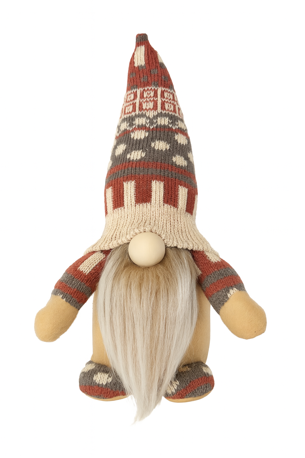 Handmade Winter Beige Gonk, Nordic Gnome, Swedish Tomte