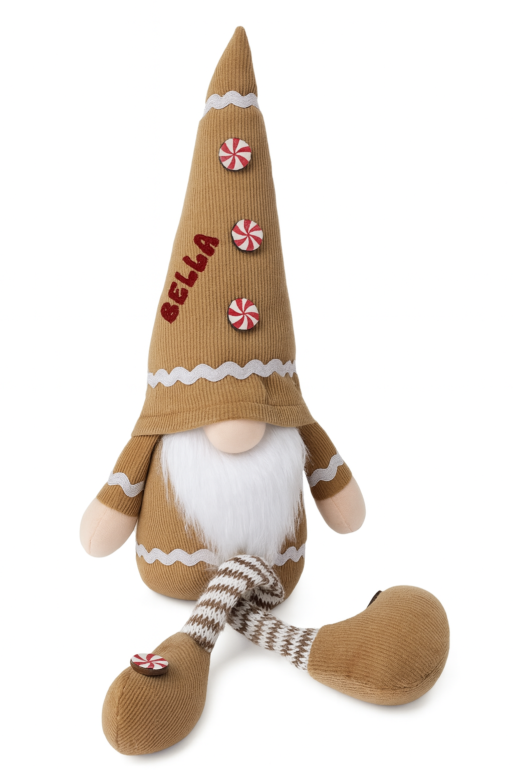 Personalised Gingerbread Sitting Gonk 30cm, Nordic Gnome, Swedish Tomte