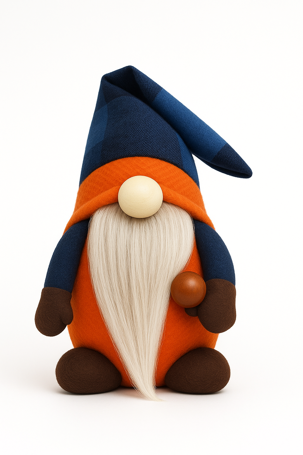 Autumn Blue and Orange Gonk with Acorn, Nordic Gnome, Swedish Tomte