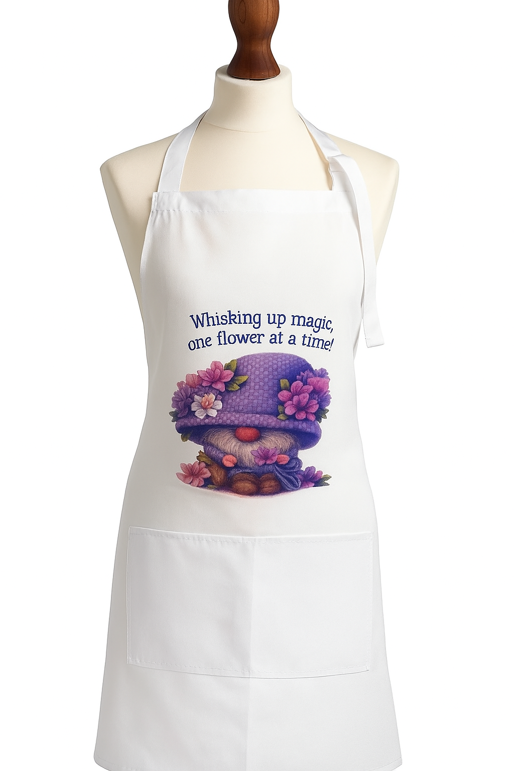 Polyester Whisking Up Magic Gonk Adult Apron, With Pocket
