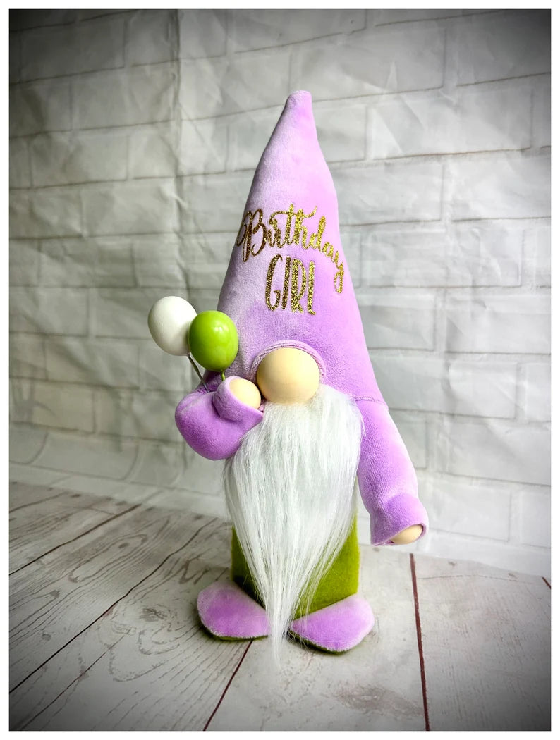 Handmade Soft Valour Birthday Girl Gnome, Nordic, Gonk, Swedish Tomte