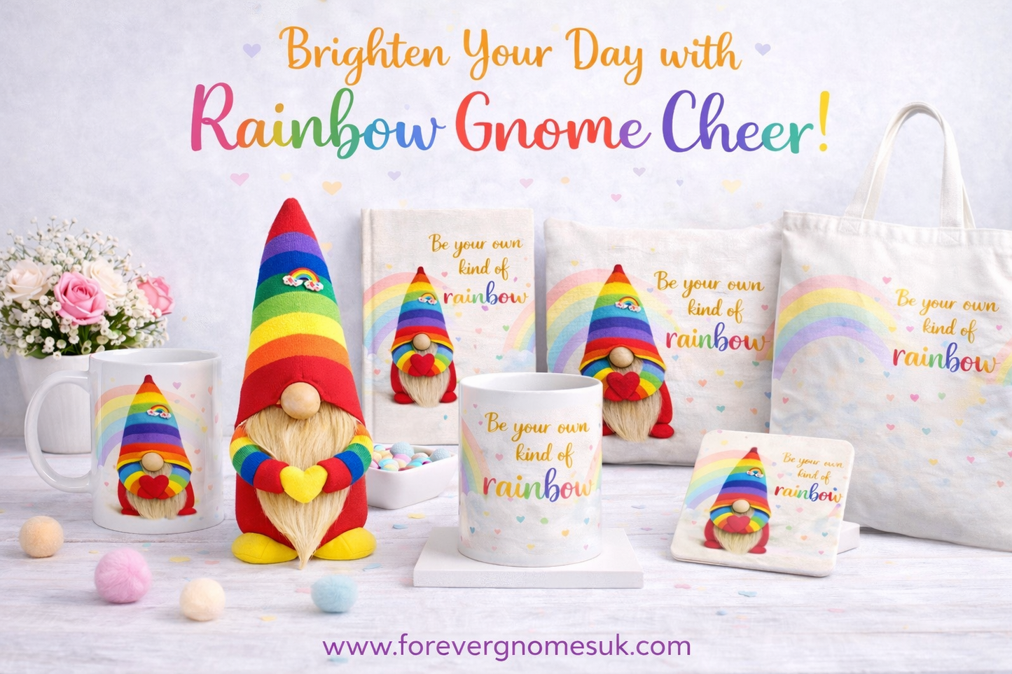 Be Your Own Kind of Rainbow – Ceramic Coaster 10 x 10cm
