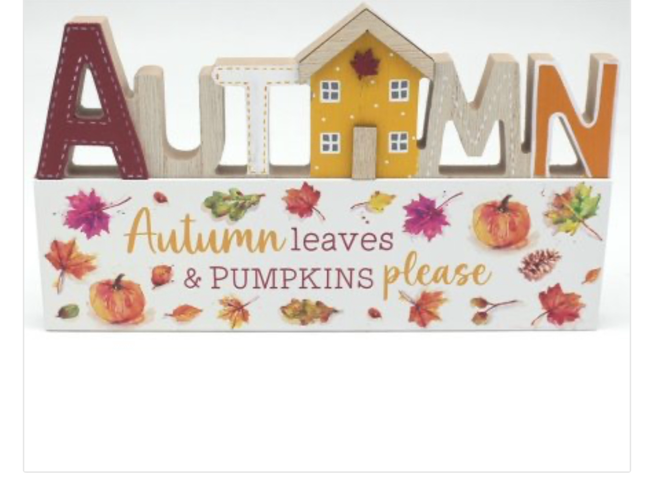 Wooden Autumn Plaque 24cm