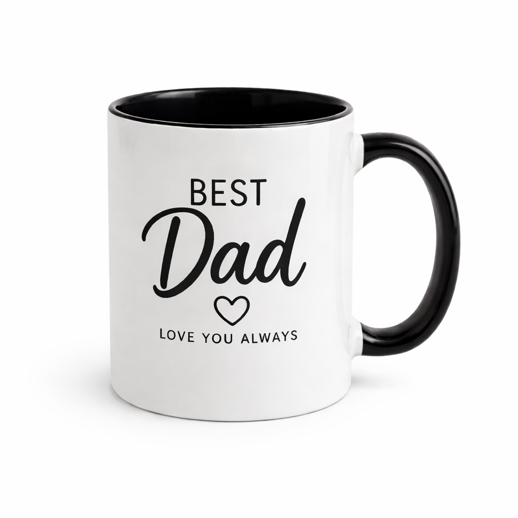 Best Dad Mug – 11oz Ceramic Gift | Black Handle & Inner