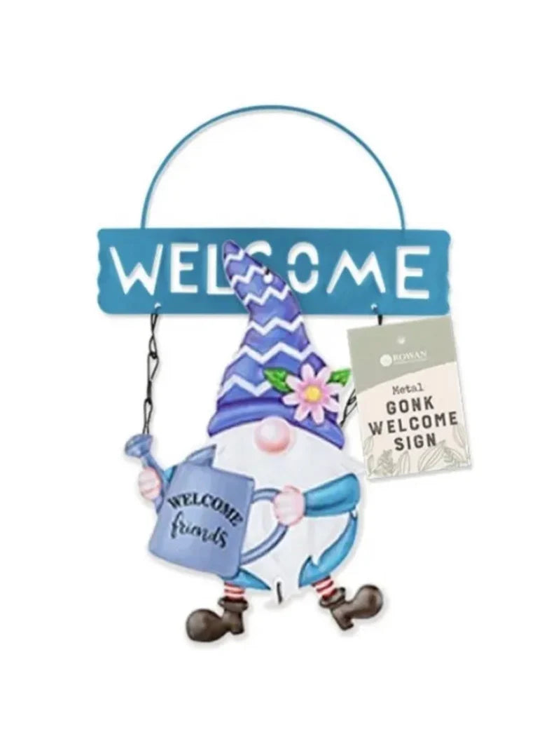 Metal Gonk Welcome Sign, Nordic, Swedish Tomte, Gnome