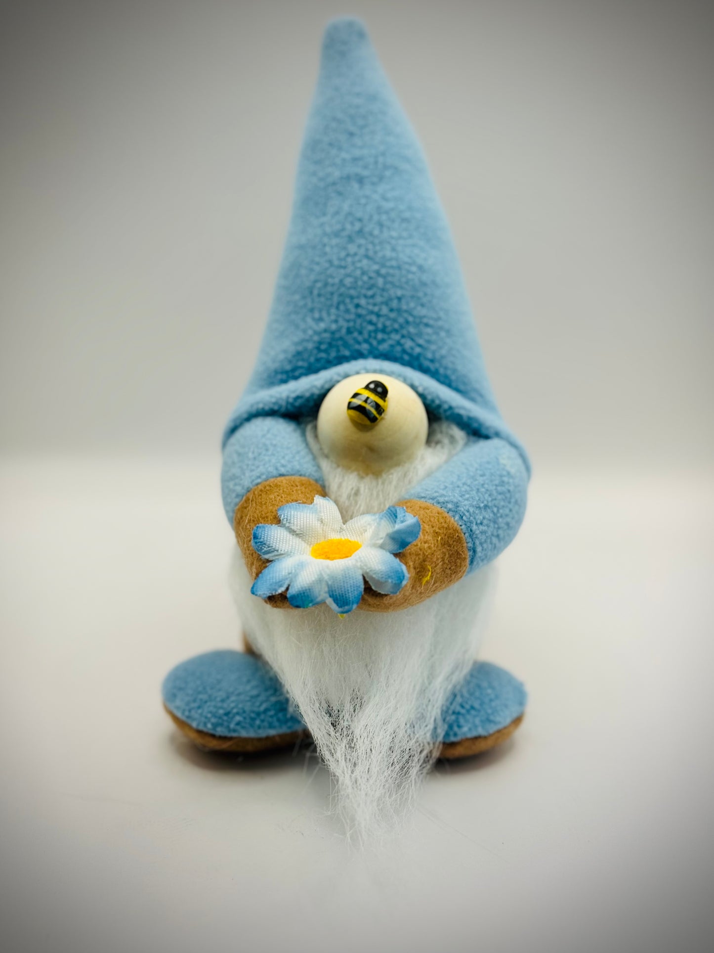 Handmade Mini Nordic Gnome with Daisy, Gonk, Swedish Tomte