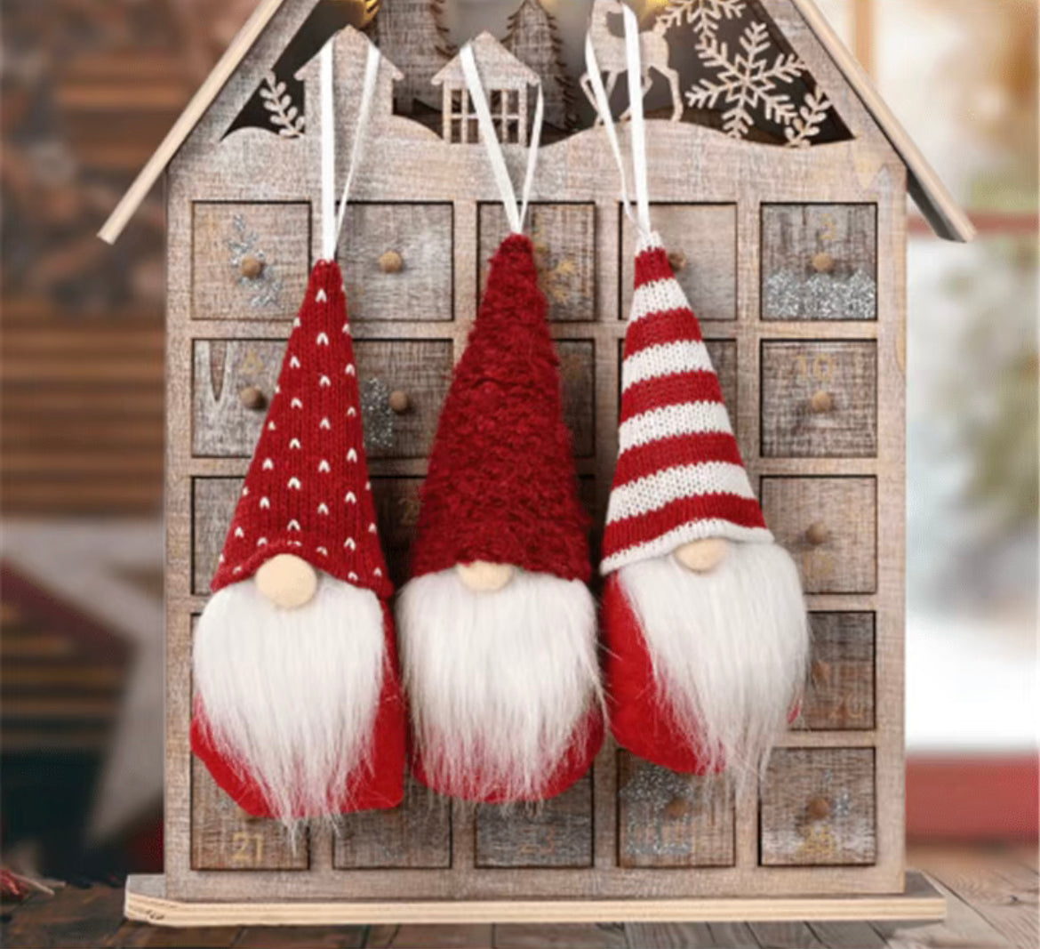 Hanging Festive Gonks, Nordic, Swedish Tomte, Gnome