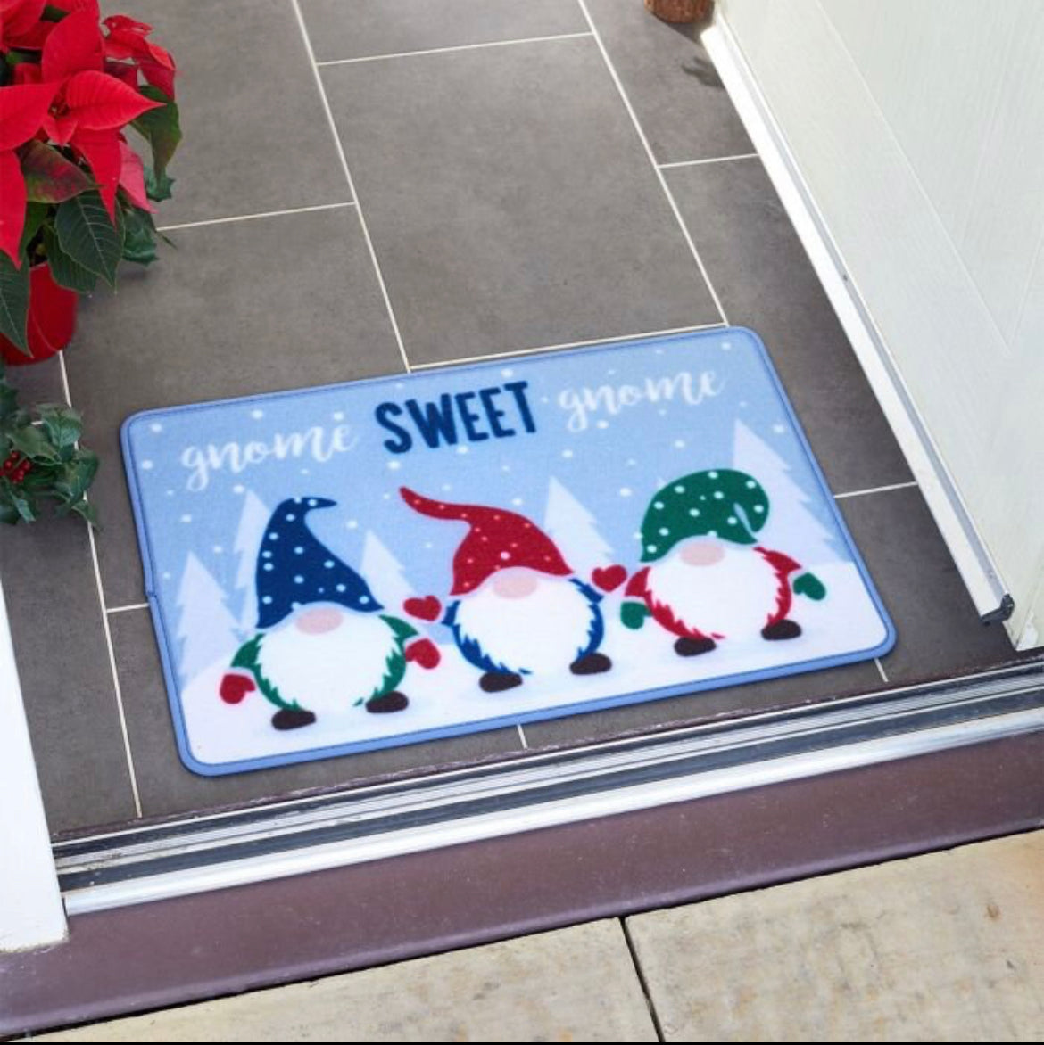 Gnome Sweet Gnome Christmas Doormat,Nordic, Gonk, Swedish Tomte