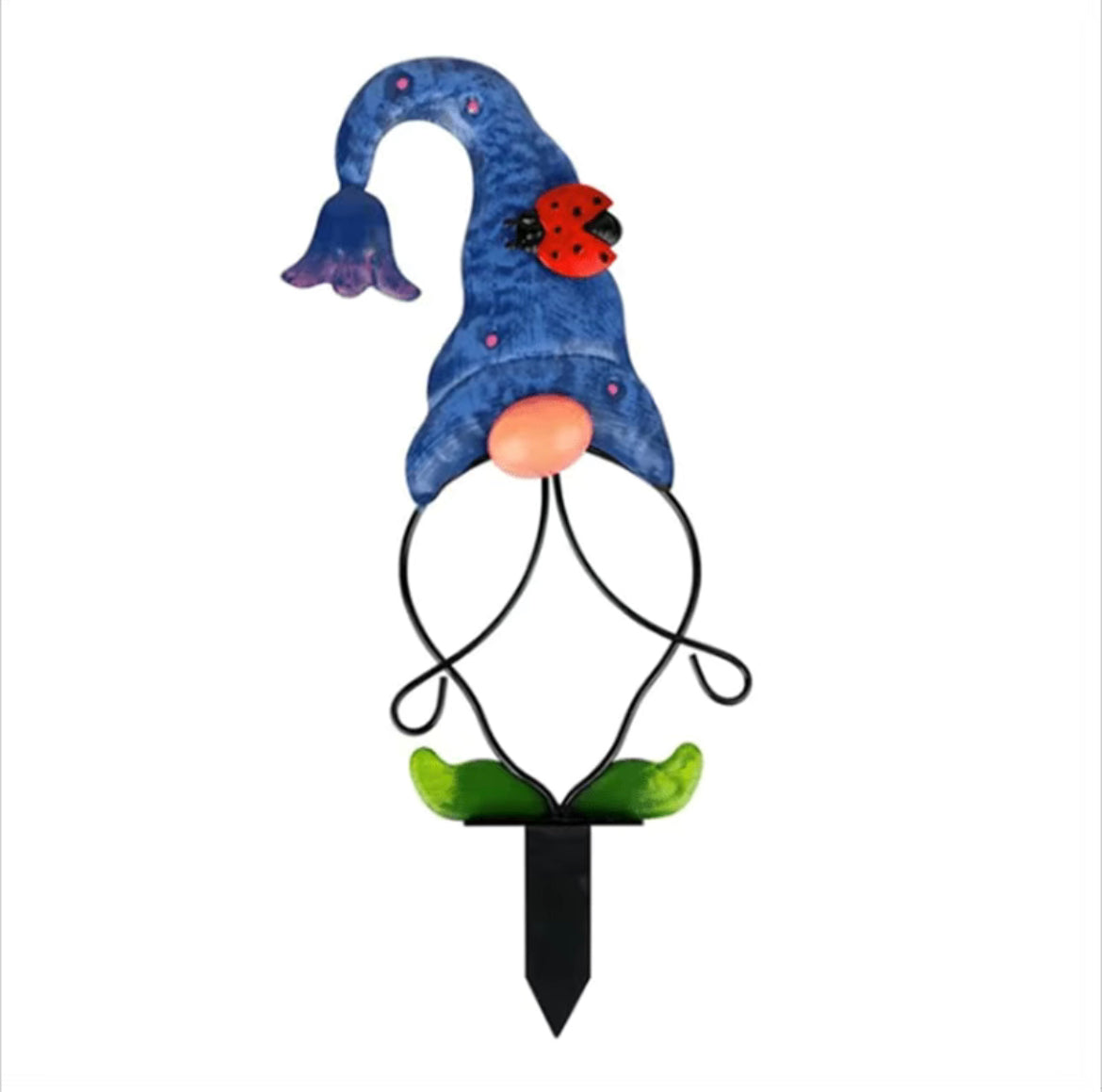 Metal Lawn Gnome Decoration (Blue) Gonk, Nordic, Swedish Tomte