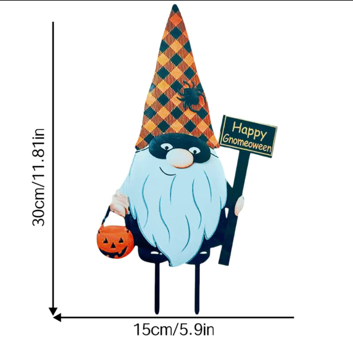 Metal Halloween Gnome Outdoor Lawn Decoration, Nordic, Swedish Tomte, Gonk