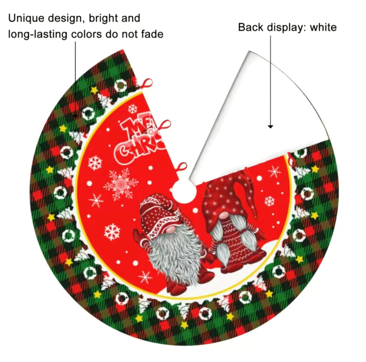 Merry Christmas Gonk Tree Skirt, Nordic, Gnome, Swedish Tomte