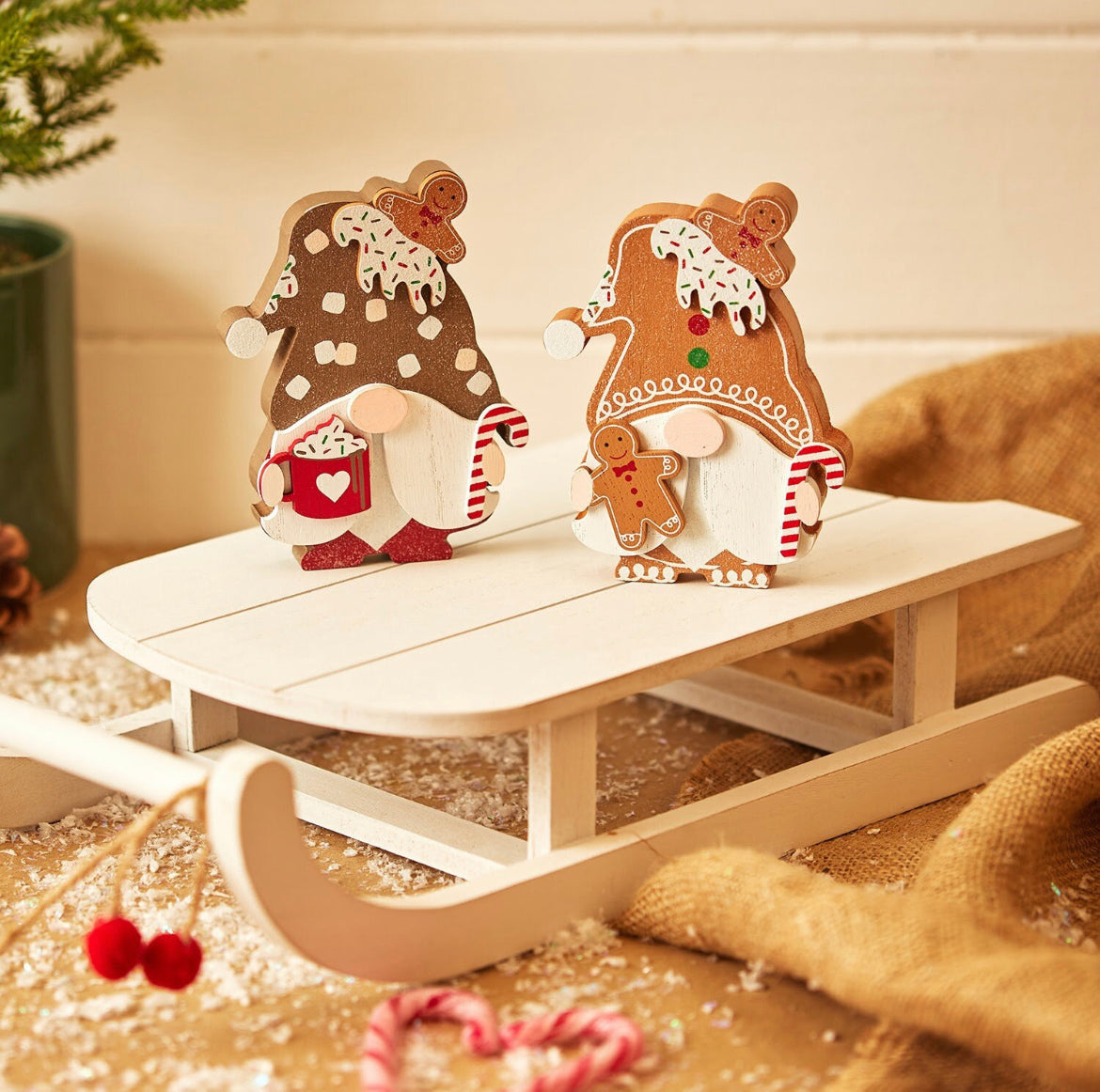 Wooden Gingerbread Gonk Blocks, Nordic, Gnome, Swedish Tomte