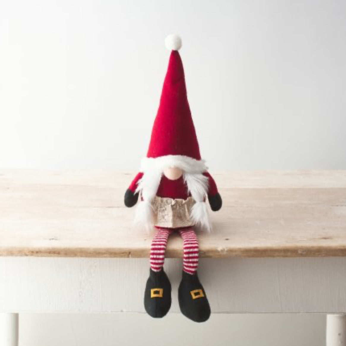 Mr and Mrs Claus shelf Sitting Gonks 56cm, Nordic Gnome, Swedish Tomte