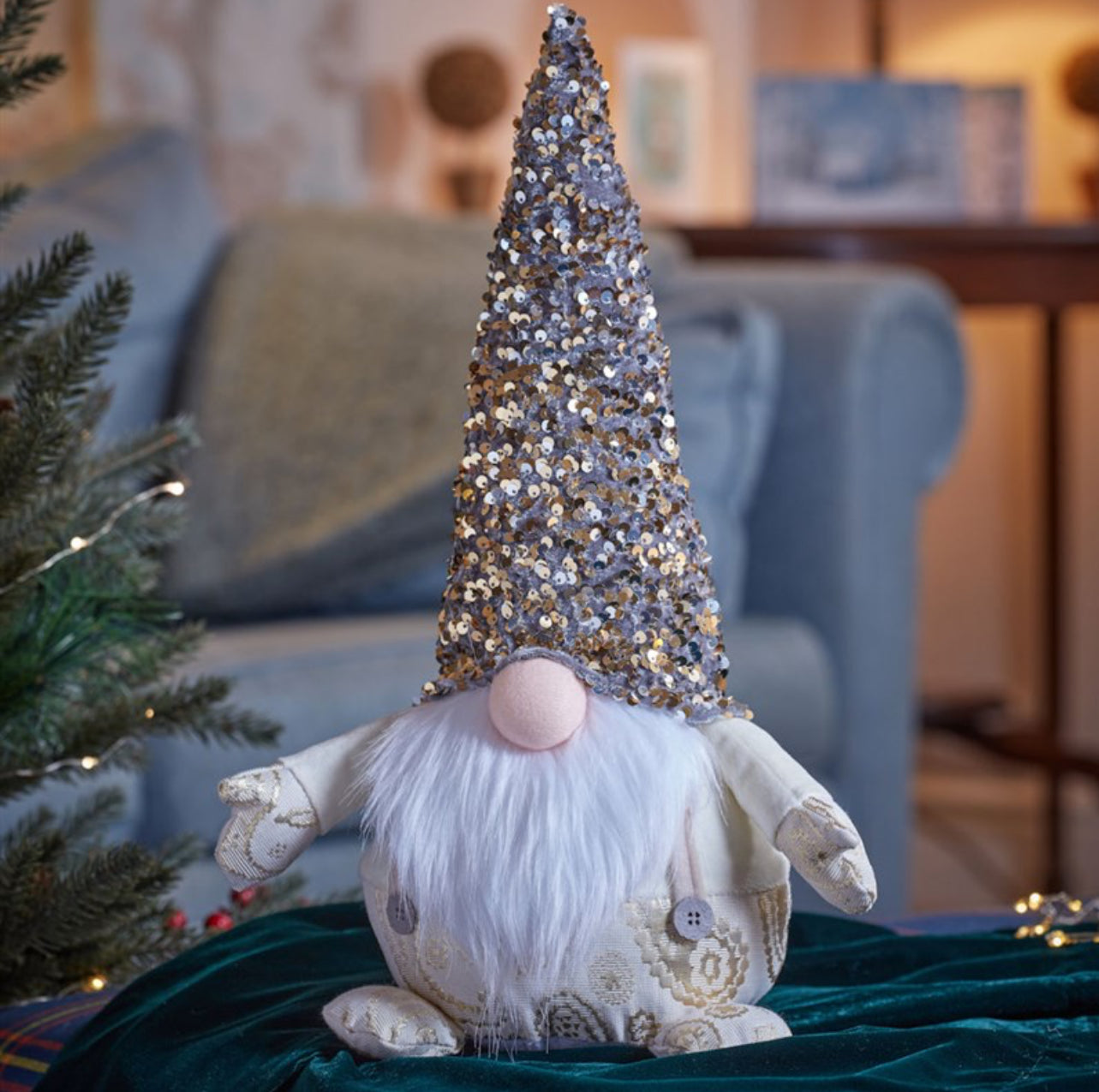 Champagne Charlie Sequin Gonk, Nordic Gnome, Swedish Tomte