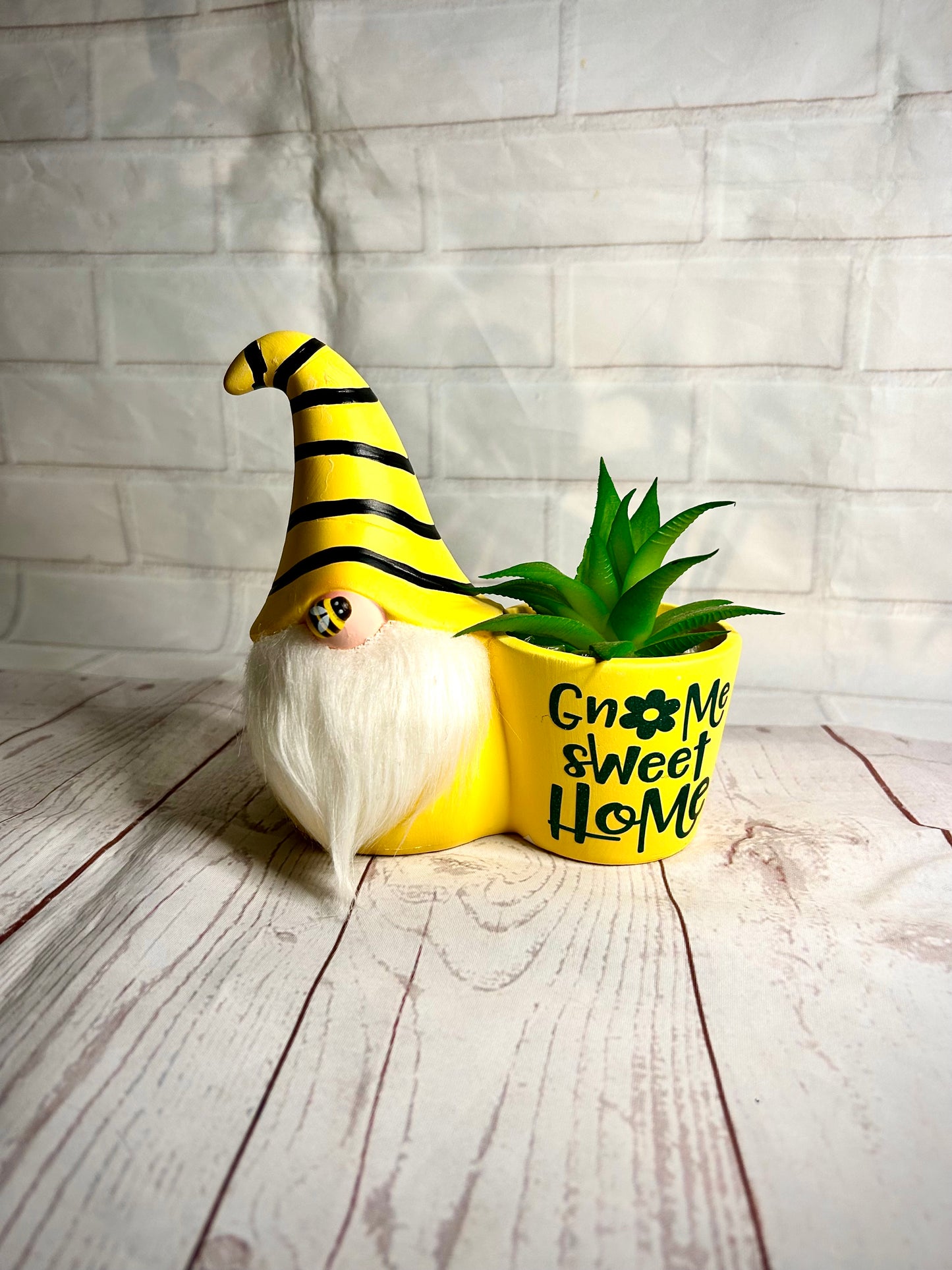 Ceramic Gnome Sweet Home, Bumble Bee Gonk Plant Pot