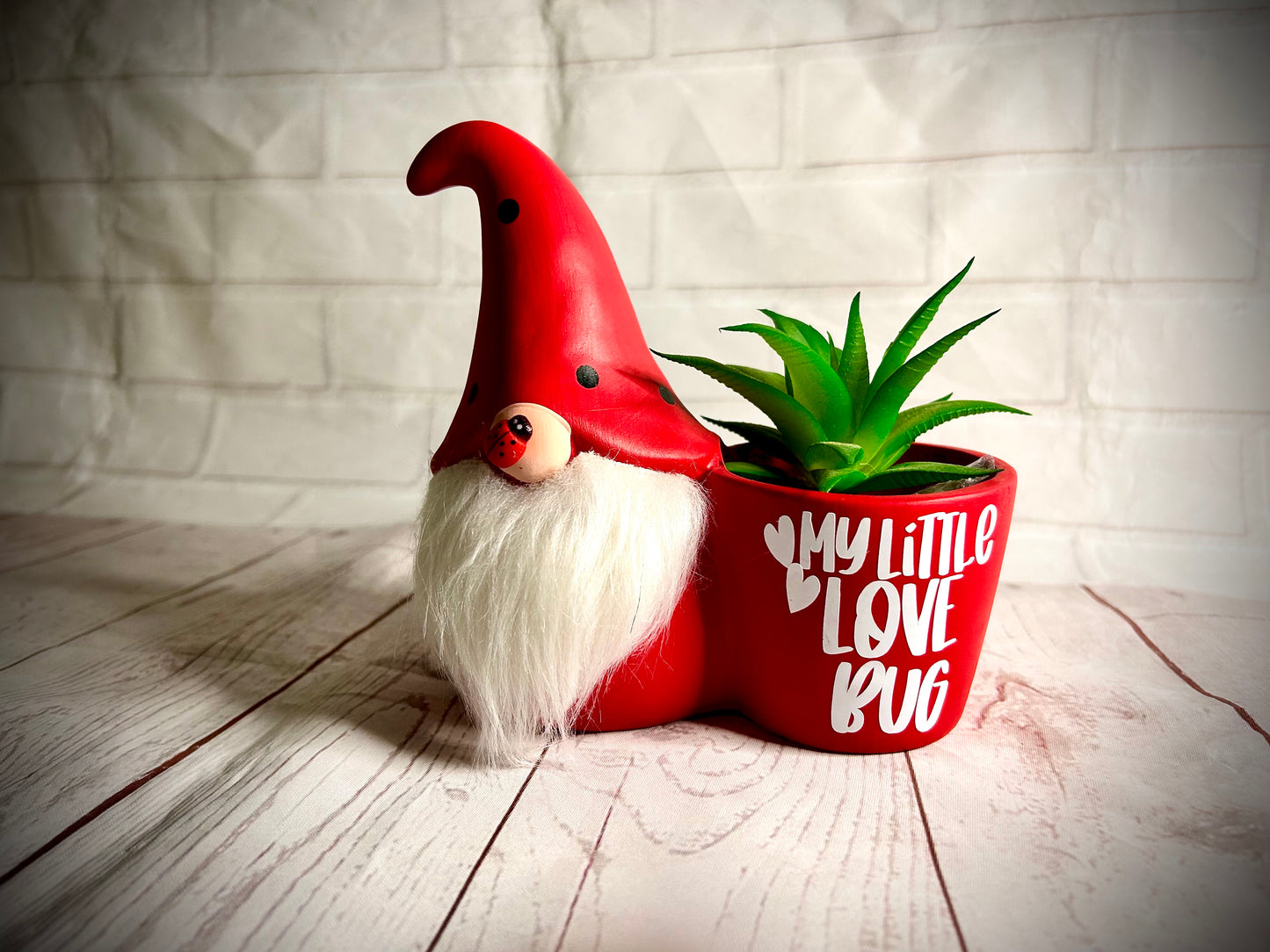 Be my love bug Ceramic Gonk Plant Pot, Nordic, Gnome, Swedish Tomte