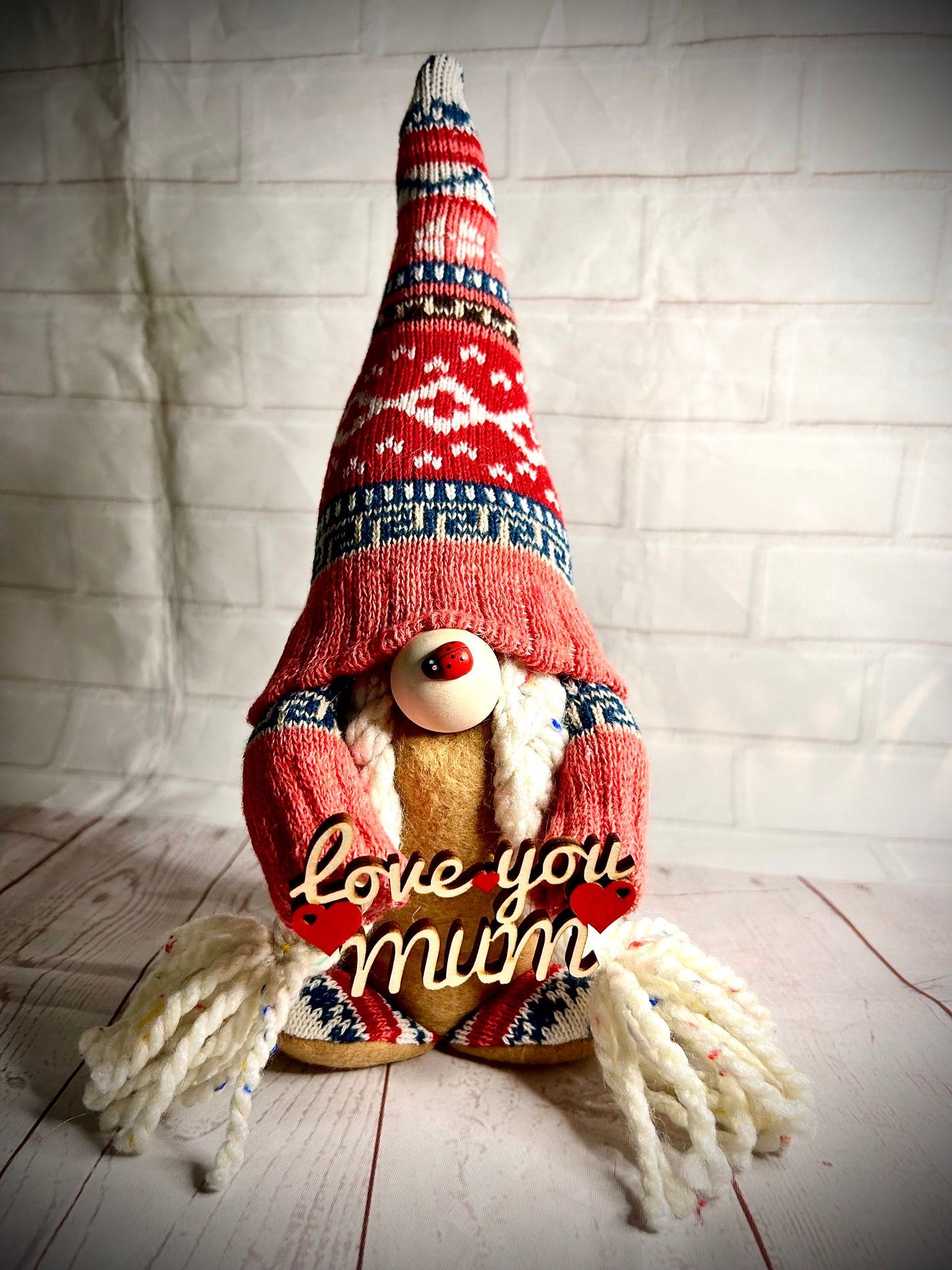 Handmade Love you mum Gonk, Nordic, Gnome, Swedish Tomte