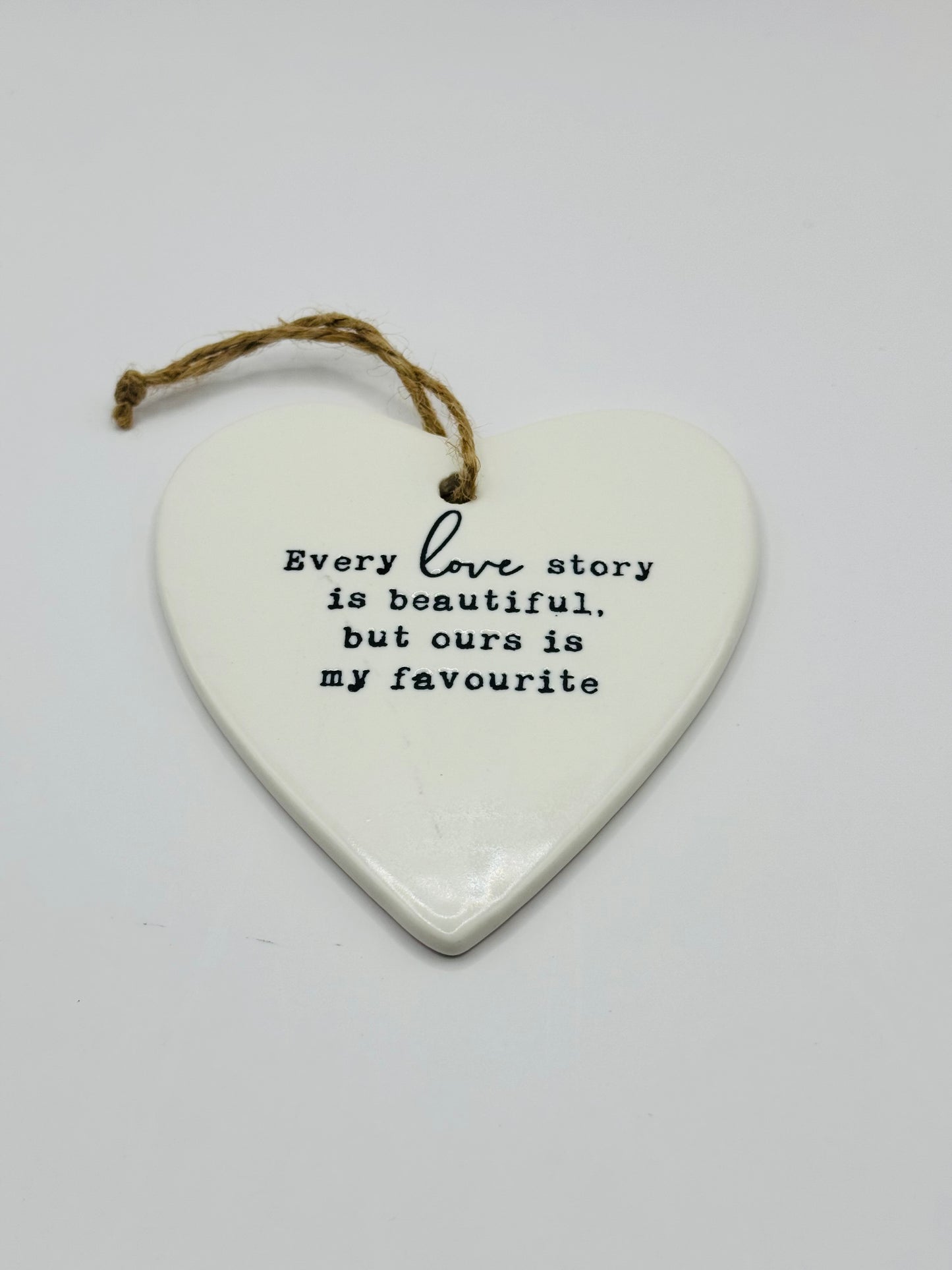 Every Love Story Ceramic Hanging Heart