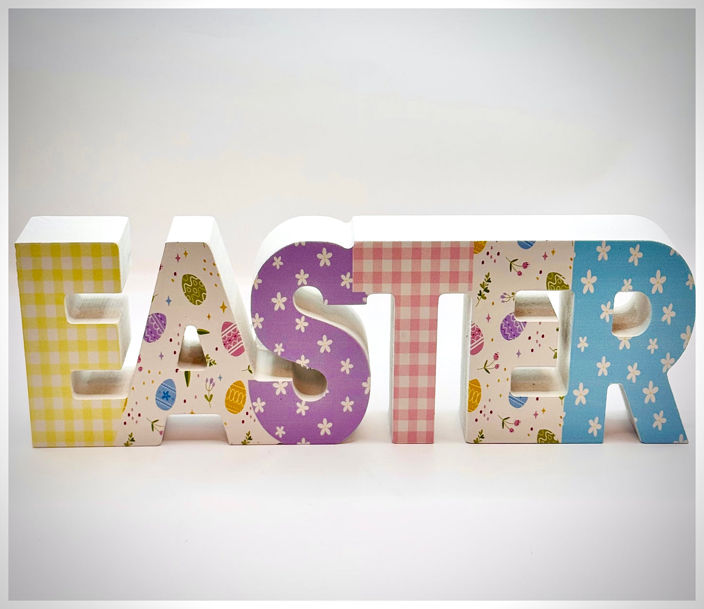 Colourful Wooden Easter Plaque 27cm