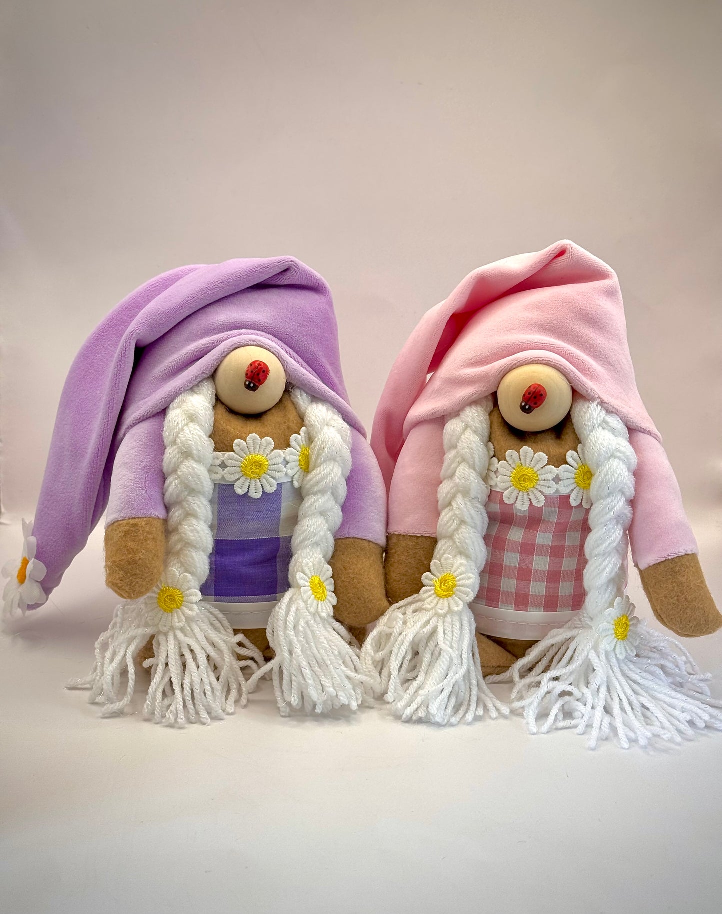Pastel Pink Daisy Doris Nridic Gnome, Swedish Tomte, Gonk