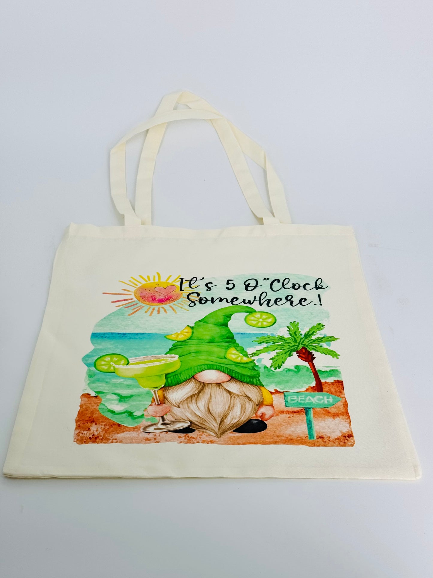 It’s 5 O’clock Somewhere Gonk Polyester Tote Bag 41 x 37 cm, Nordic, Gnome, Swedish Tomte