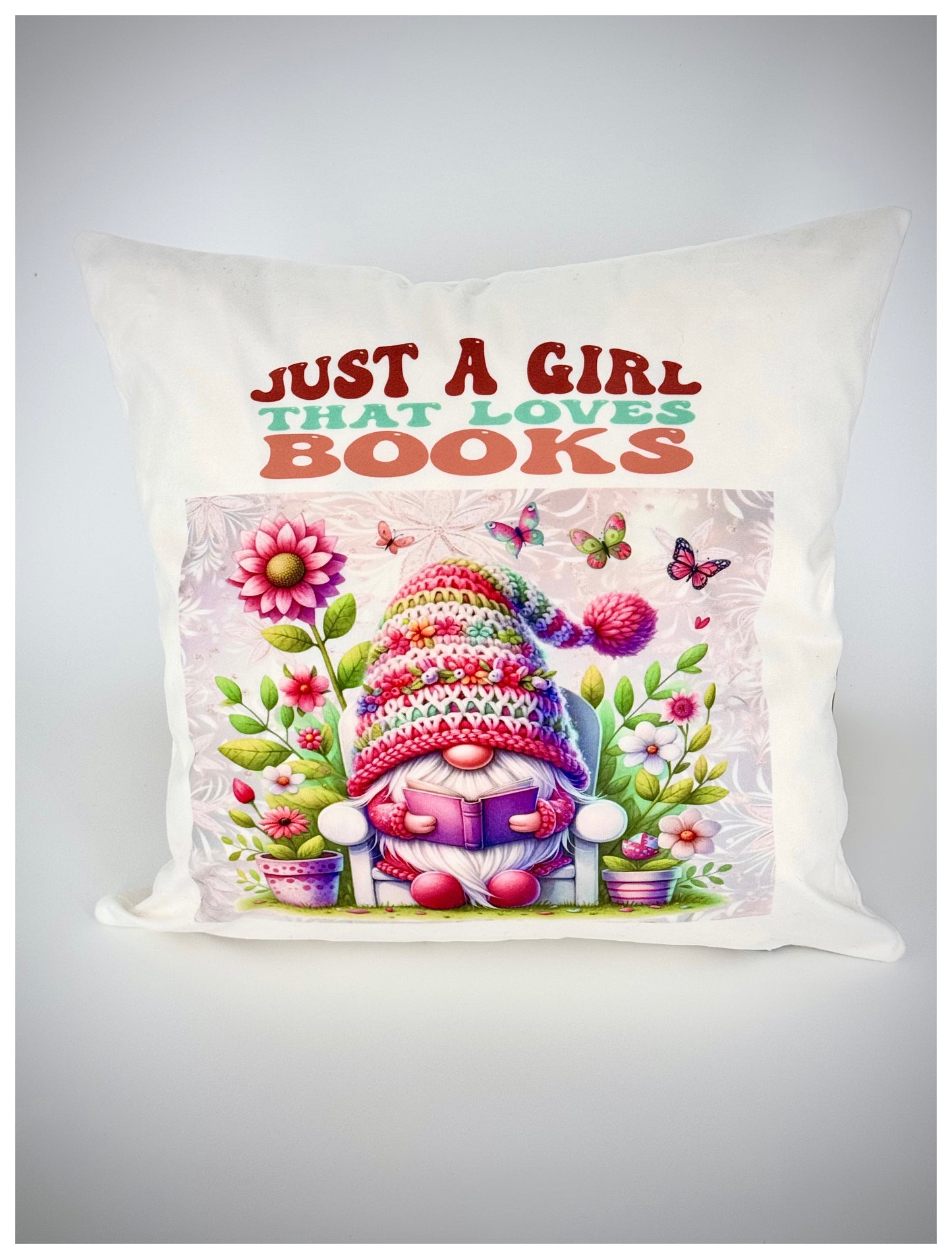 Just a Girl Who Loves Books Gonk Soft Valour Cushion Cover