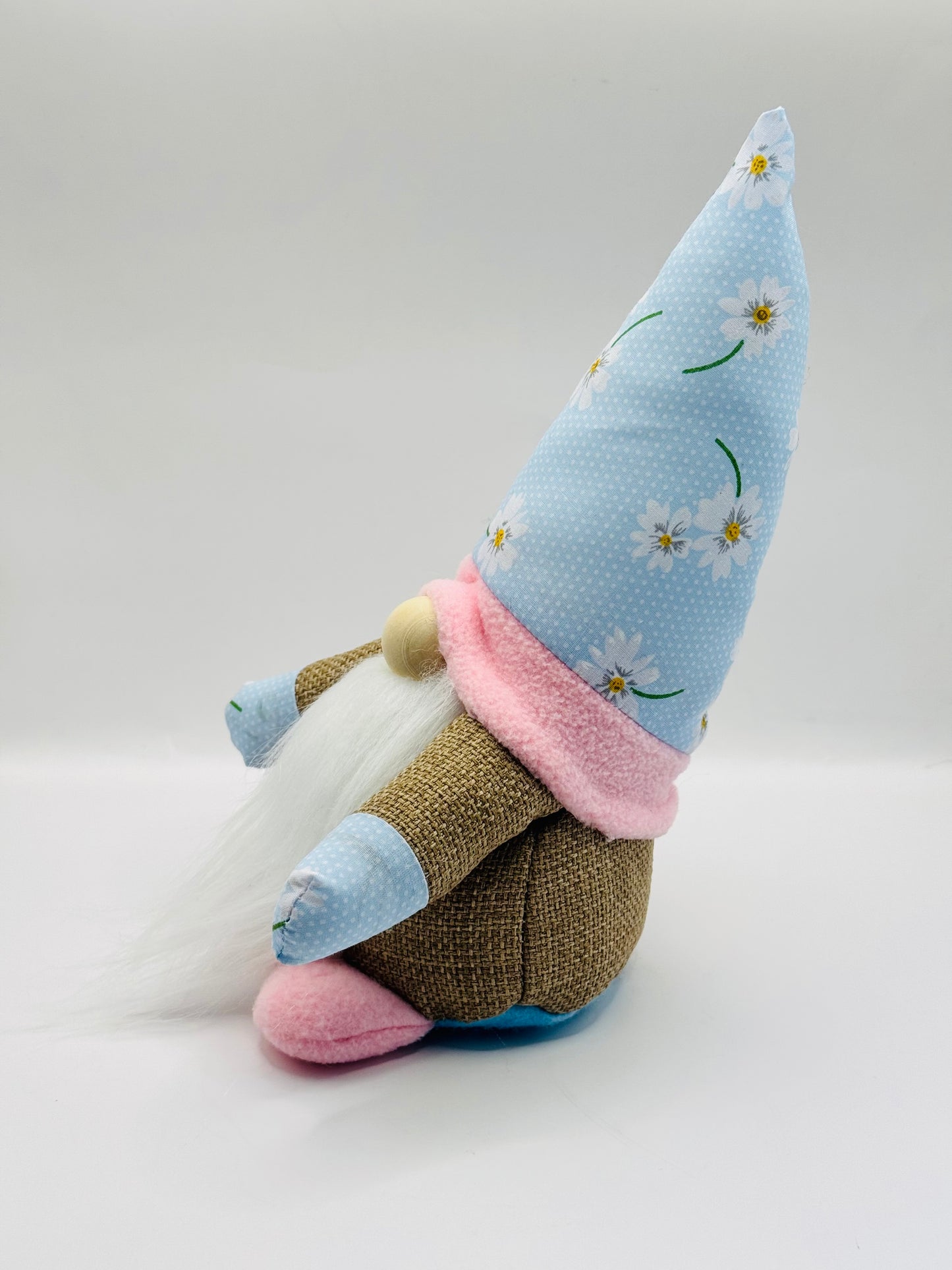 Daisy Pink and Blue Nordic Gnome, Gonk, Swedish Tomte