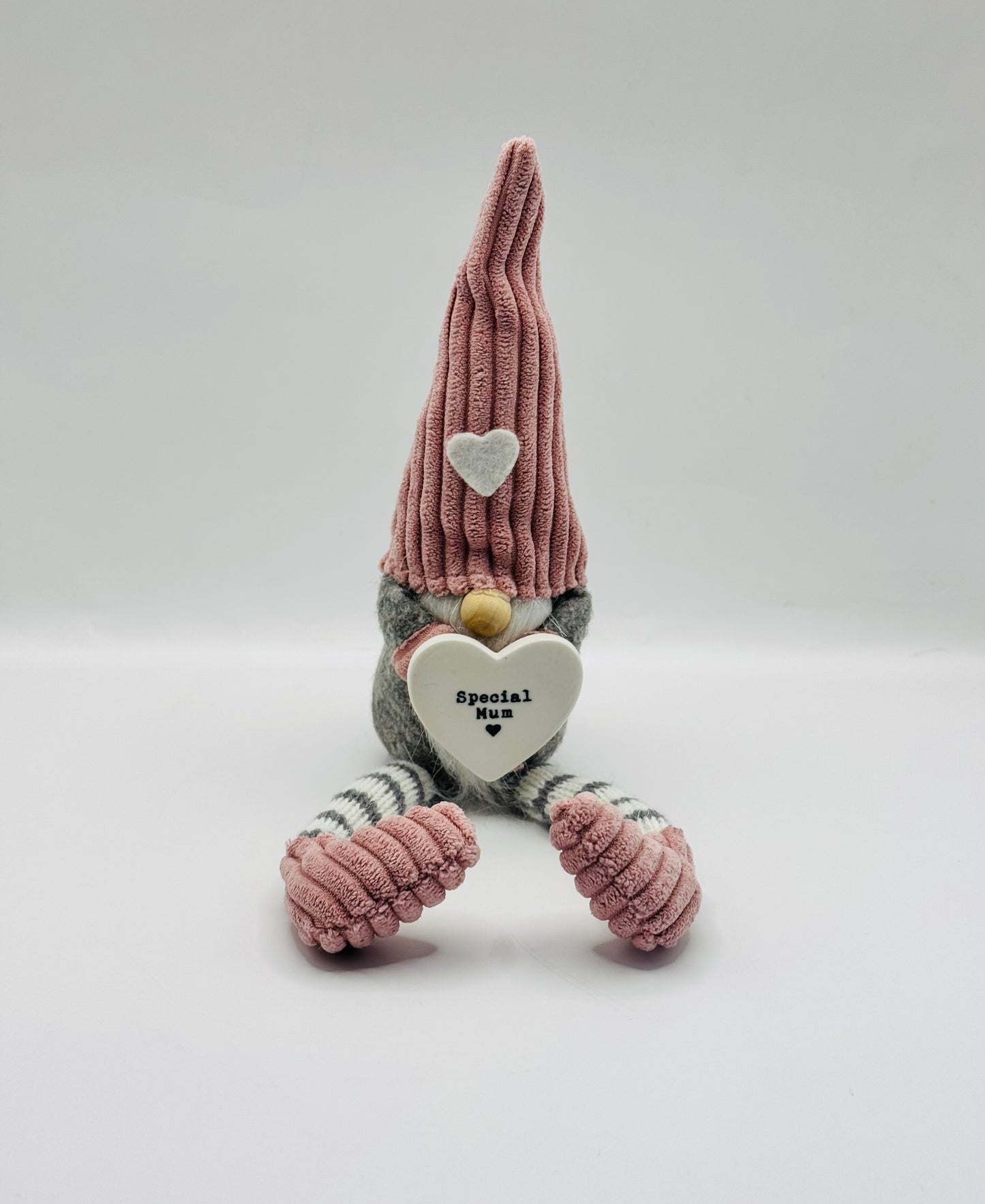 Mini Pink and Grey Special Mum Nordic Gnome, Gonk, Swedish Tomte 25cm