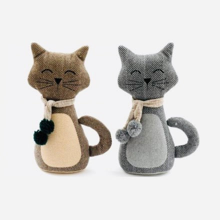 Cat Doorstop with Scarf 34cm available in two colours