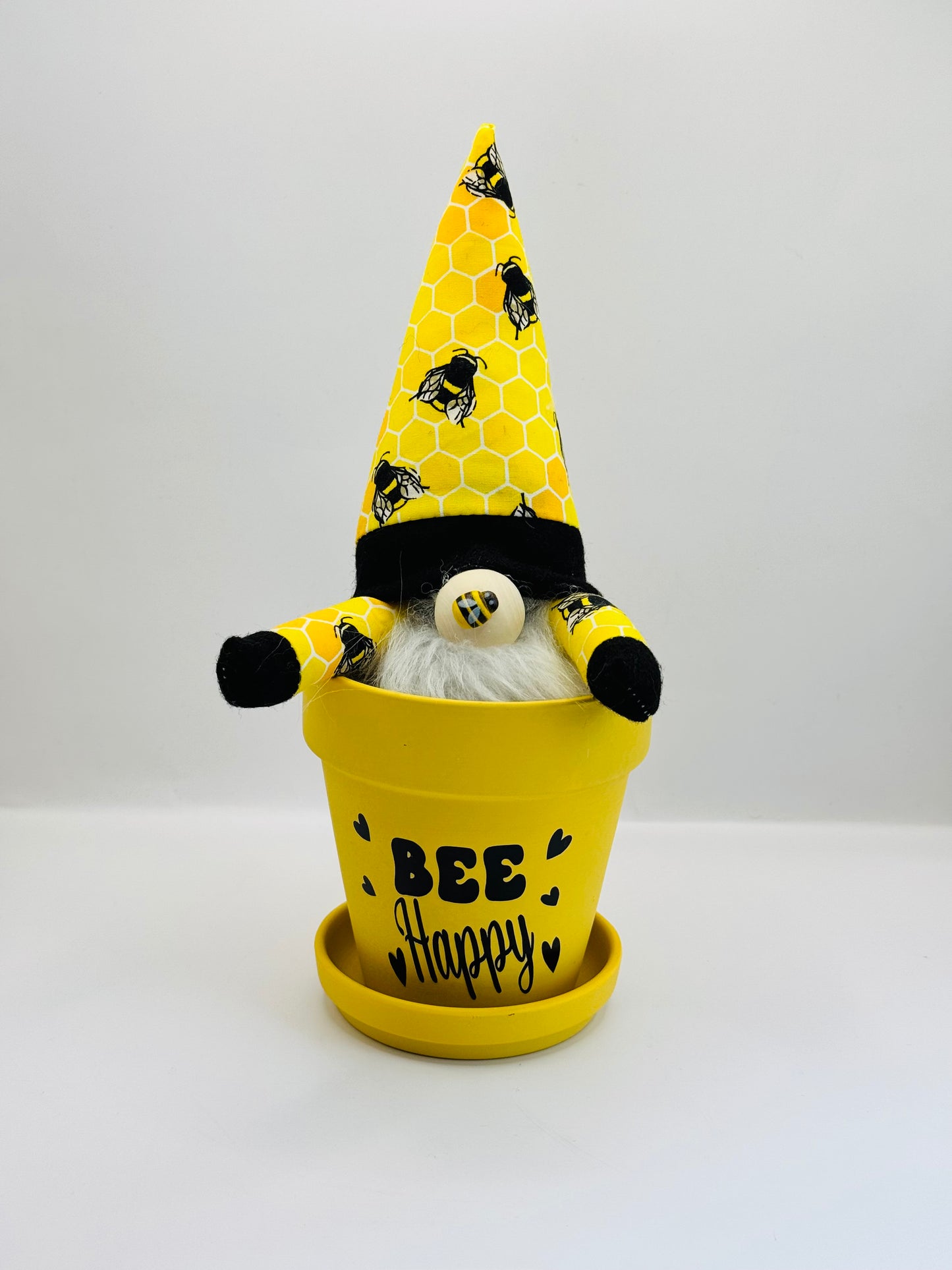 Bee Happy Plant Pot and Gonk, Nordic, Gnome, Swedish Tomte