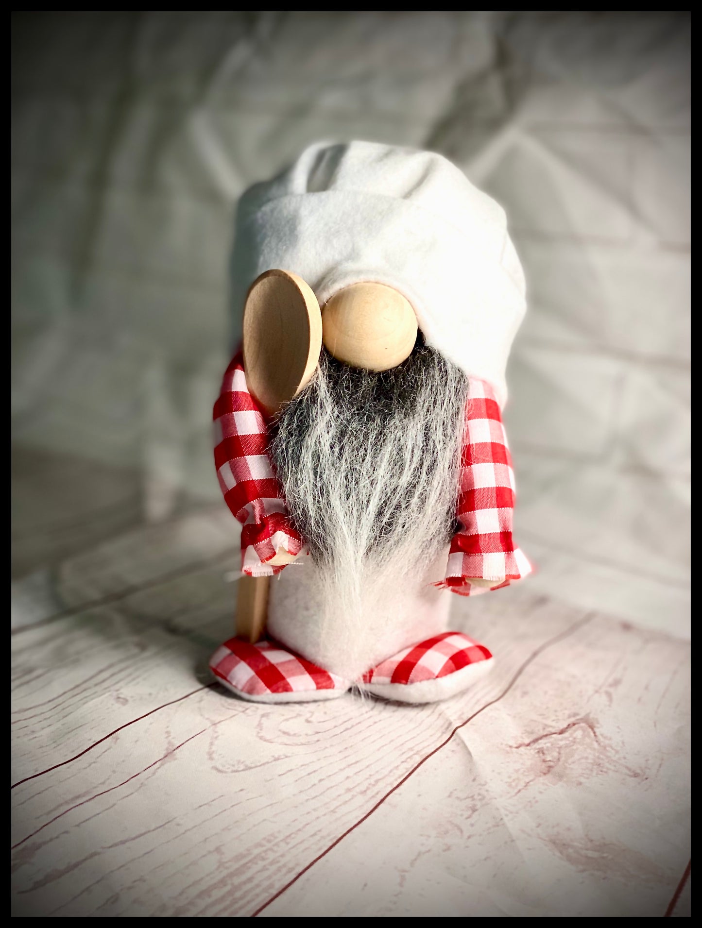 Handmade Chef Nordic Gnome with Spoon, Gonk, Swedish Tomte