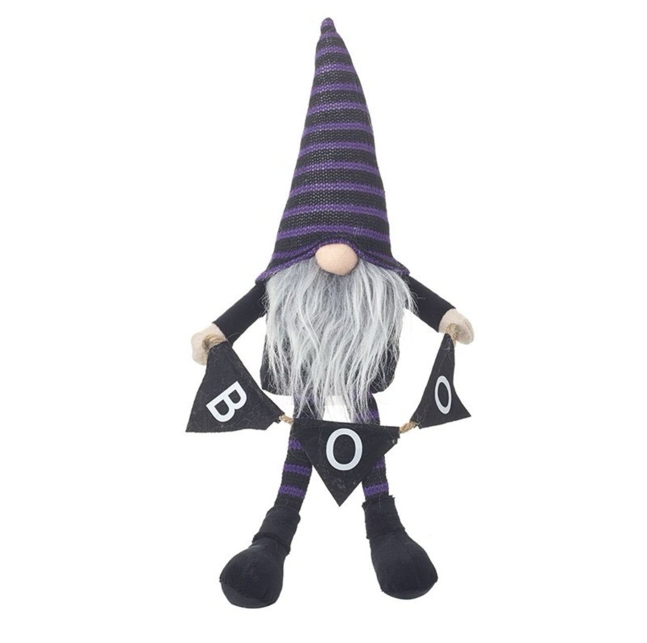 Purple and Black Halloween Boo Sitting Gonk 44cm, Nordic Gnome, Swedish Tomte